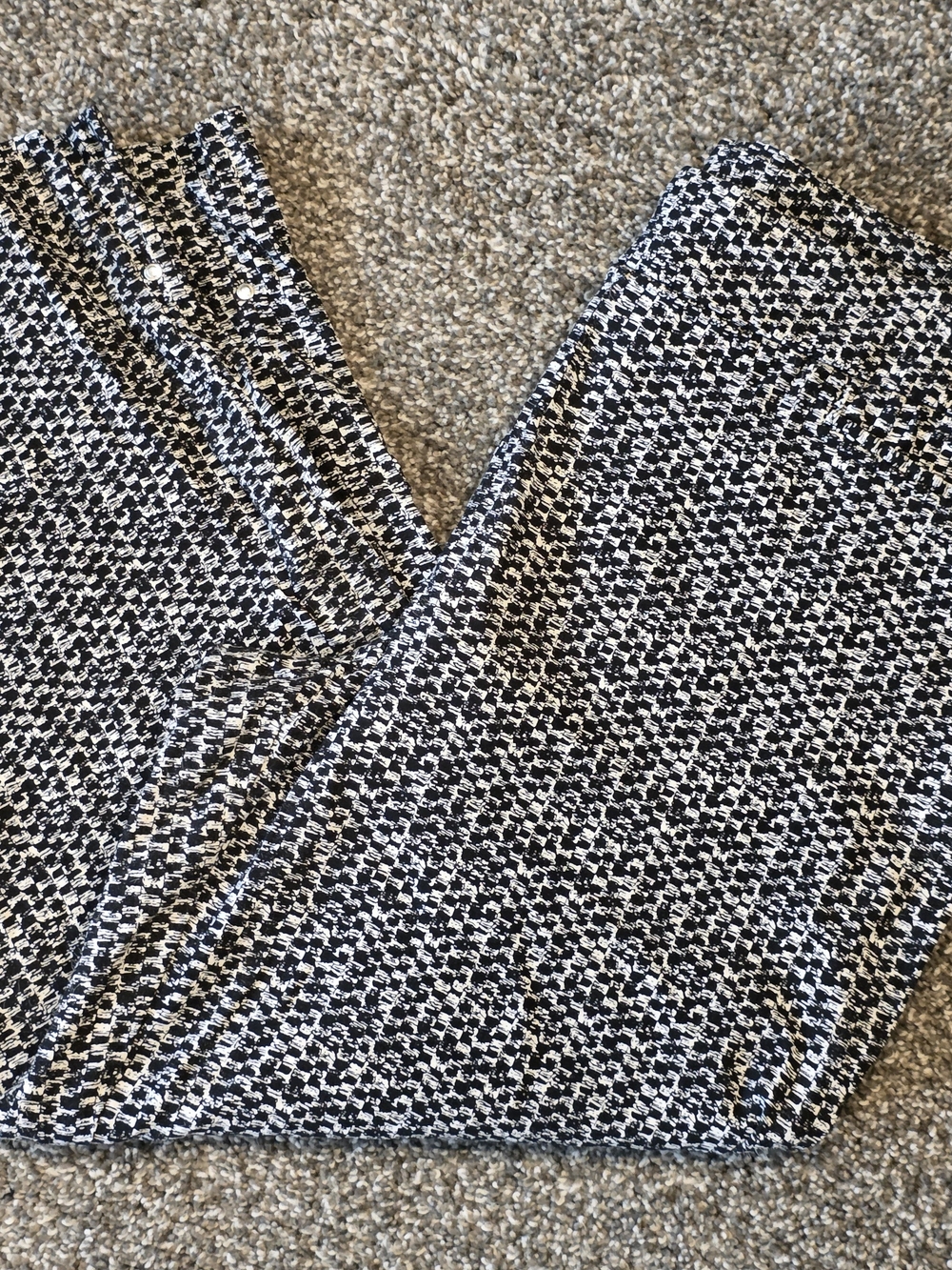 Black & White Knit Houndstooth Pants